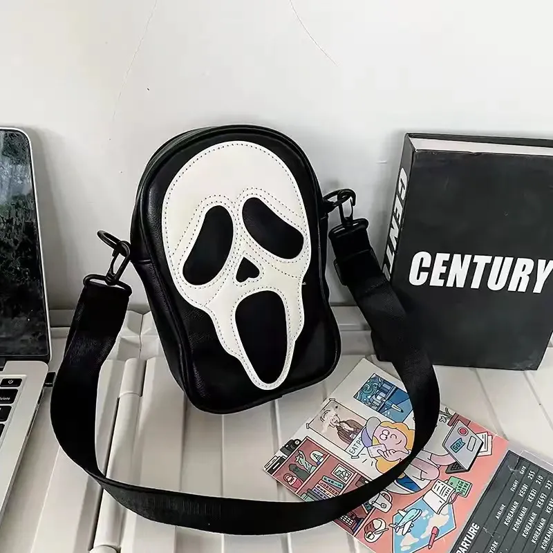 Y2K Vintage Shoulder Halloween Funny Lovely Devil Ghost Bag Ladies Leather Zip Purse PU Handbags Women Crossbody Bags_voghion.com