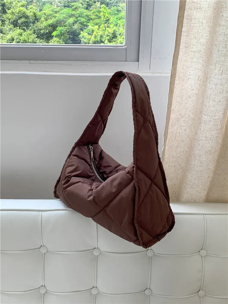 Puffer Shoulder Bag For Women Large Capacity Winter Handbag_voghion.com