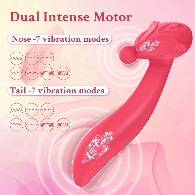 7 frequency fox second tide USB charging head double motor massage vibrator adult products_voghion.com