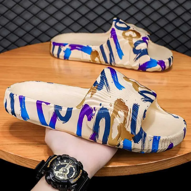 Sommar Herrskor Tofflor Strand Utomhus Platta Flip Ps Casual Sandaler Hushåll EVA Halkfria Slides Dam_voghion.com