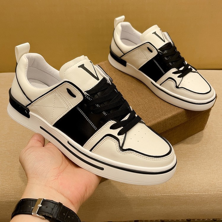 2025 New Trend Spring Genuine Leather Breathable Sneakers Men's Round Toe Versatile Casual Shoes