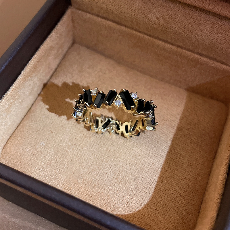 Real Gold Electroplated Irregular Zircon from South Korea Exquisite Fashion Open Ring Light Luxury and High Grade Hand_voghion.com