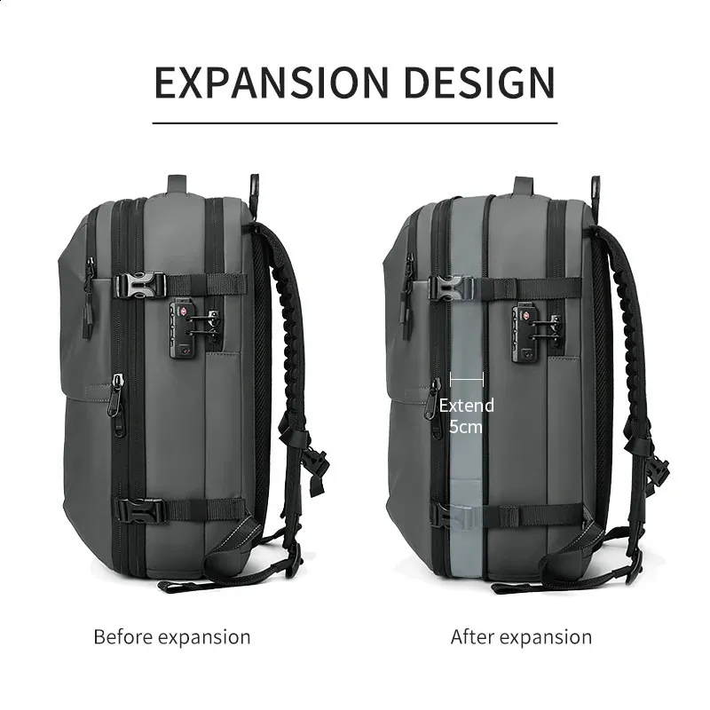 Sac à dos de voyage à compression sous vide pour hommes, sac à dos d'école de grande capacité pour ordinateur portable de 17 pouces, sac à dos de randonnée étendu 240729_voghion.com