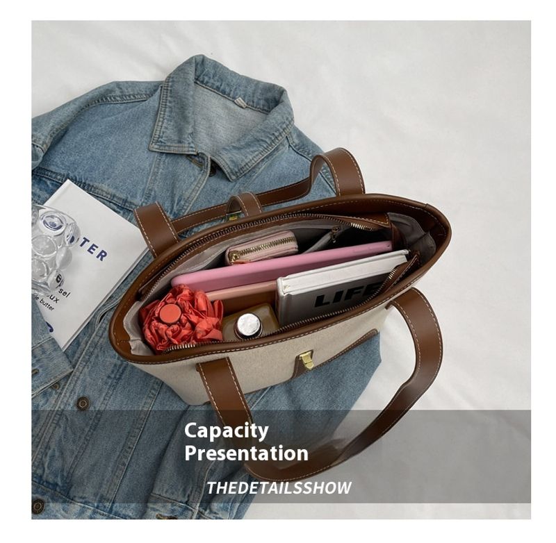 2024 neue Canvas-Tasche Modische Farbkontrast Beliebte One-Shoulder-Handtasche Sommer Freizeit Vielseitige Crossbody_voghion.com