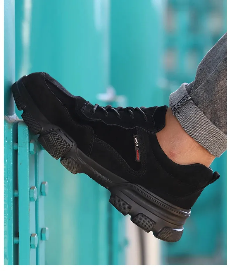 Arbejdssikkerhed Herre slip-on letvægts ståltåkapper, ikke-nedbrydelige, punkteringssikre arbejdssko til mænd_voghion.com