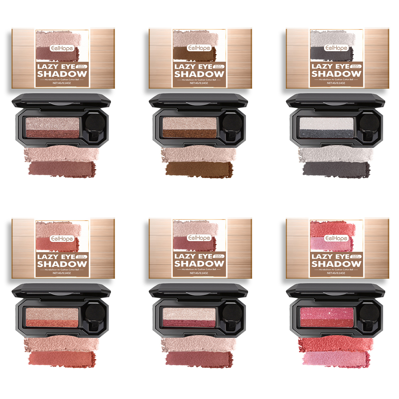 Eelhope kleine pilz serie natürliche farbe perlglanz matt anfänger täglichen make-up pailletten lidschatten_voghion.com