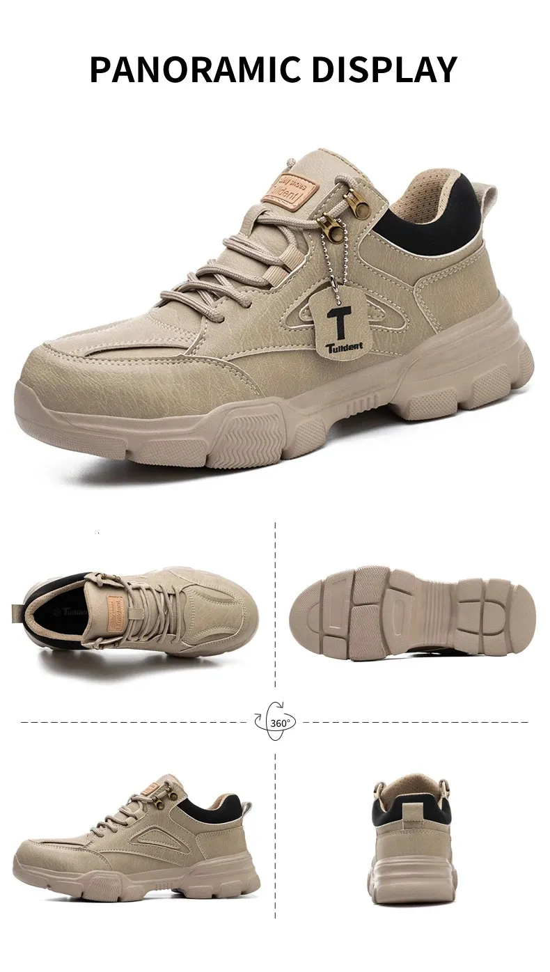 Chaussures de sécurité pour hommes avec embout en acier, amortissant les chocs et résistant à la perforation, style industriel 241205_voghion.com