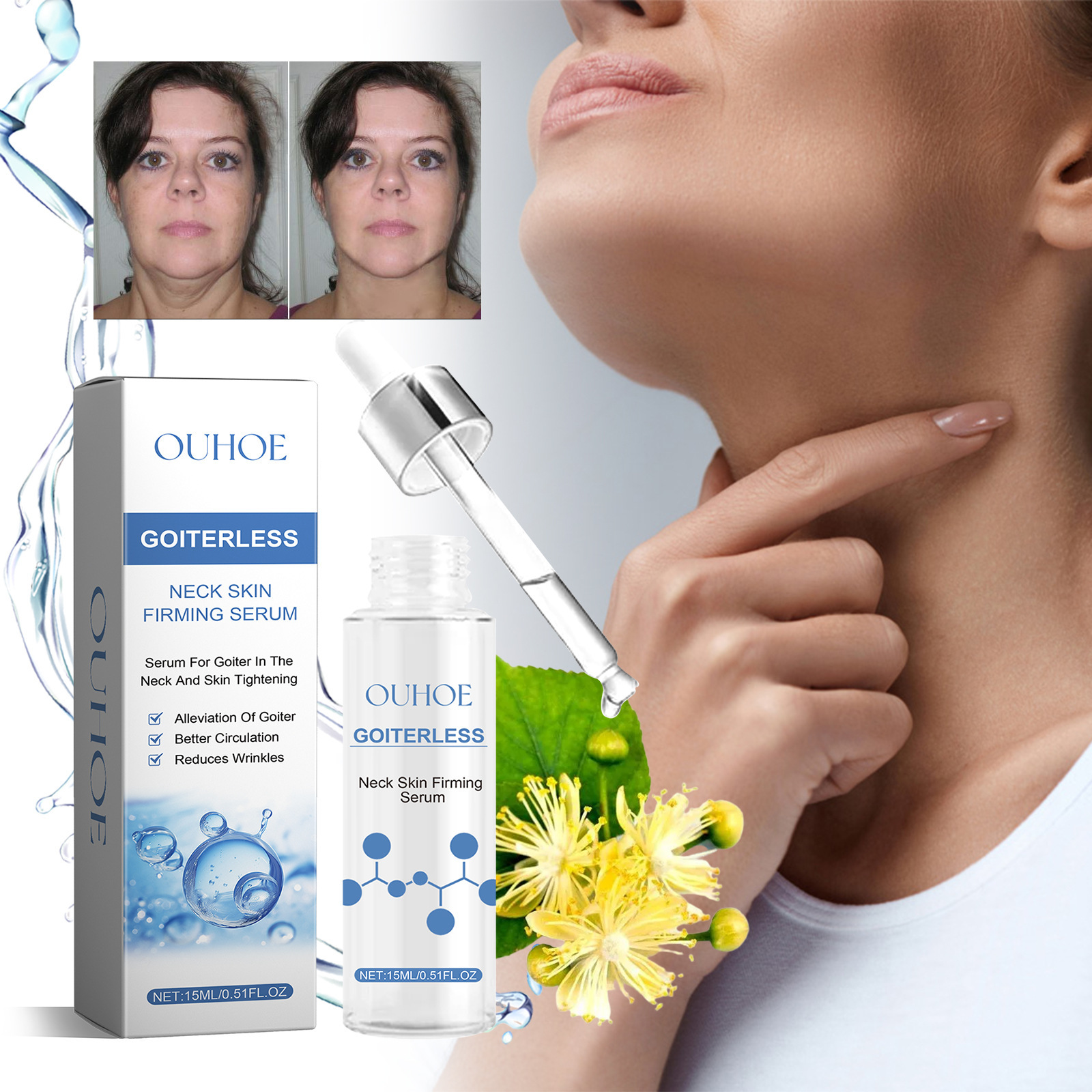OUHOE Firming Lighten Double Chins Tighten and Brighten Skin Swan Neck Lines essence_voghion.com