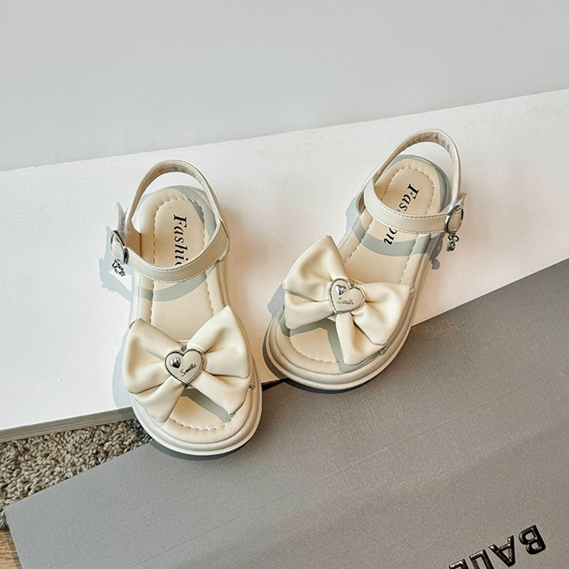 Sandalias con lazo de viento pequeñas y fragantes, versátiles, novedad de verano, zapatos de playa para niña pequeña, 2024_voghion.com