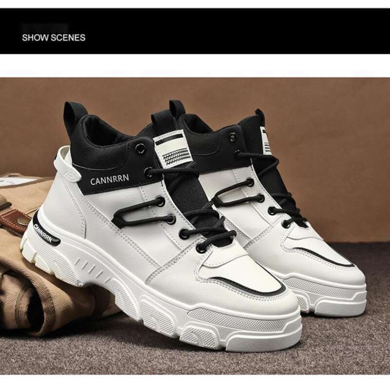 2024 Autumn New High Top Martin Men's Trendy Versatile Construction Work Clothes Shoes Anti Slip Short Boots_voghion.com
