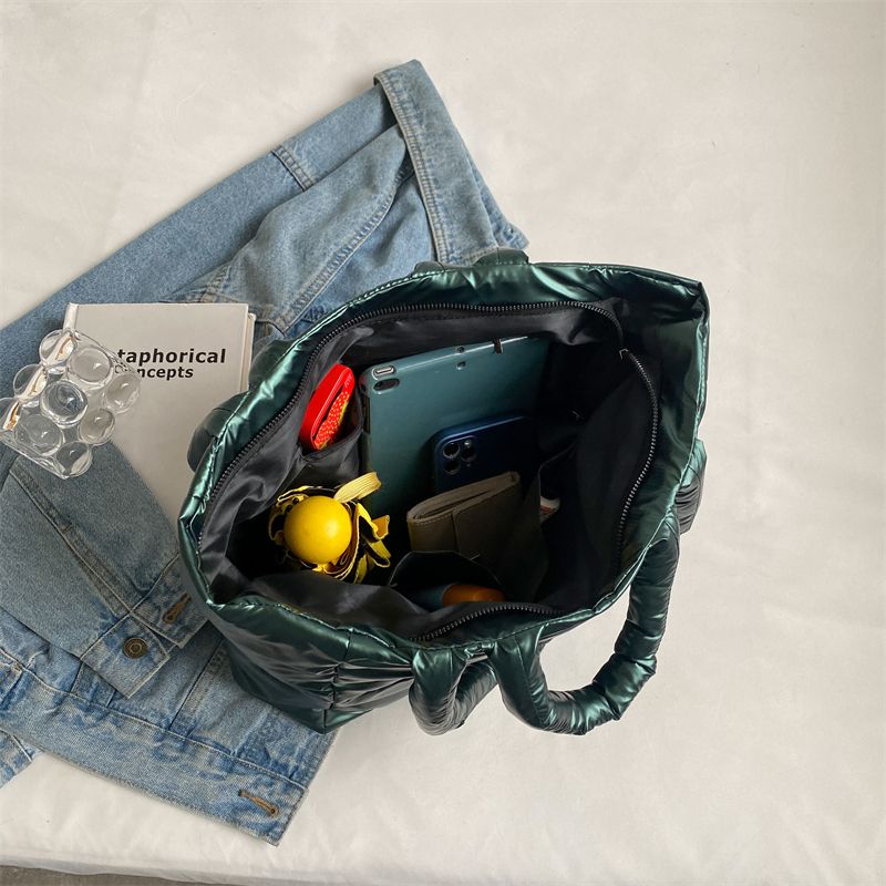 Designer Puffy Umhängetasche Damen Gesteppte Space Daunenfeder Gepolsterte Baumwollhandtasche Winter Große Kapazität_voghion.com