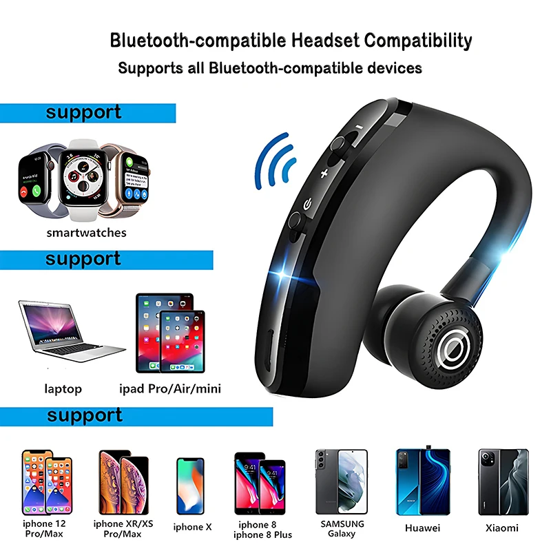 Wireless Bluetooth Headset With Hd Microphone And Noise Cancelling_voghion.com