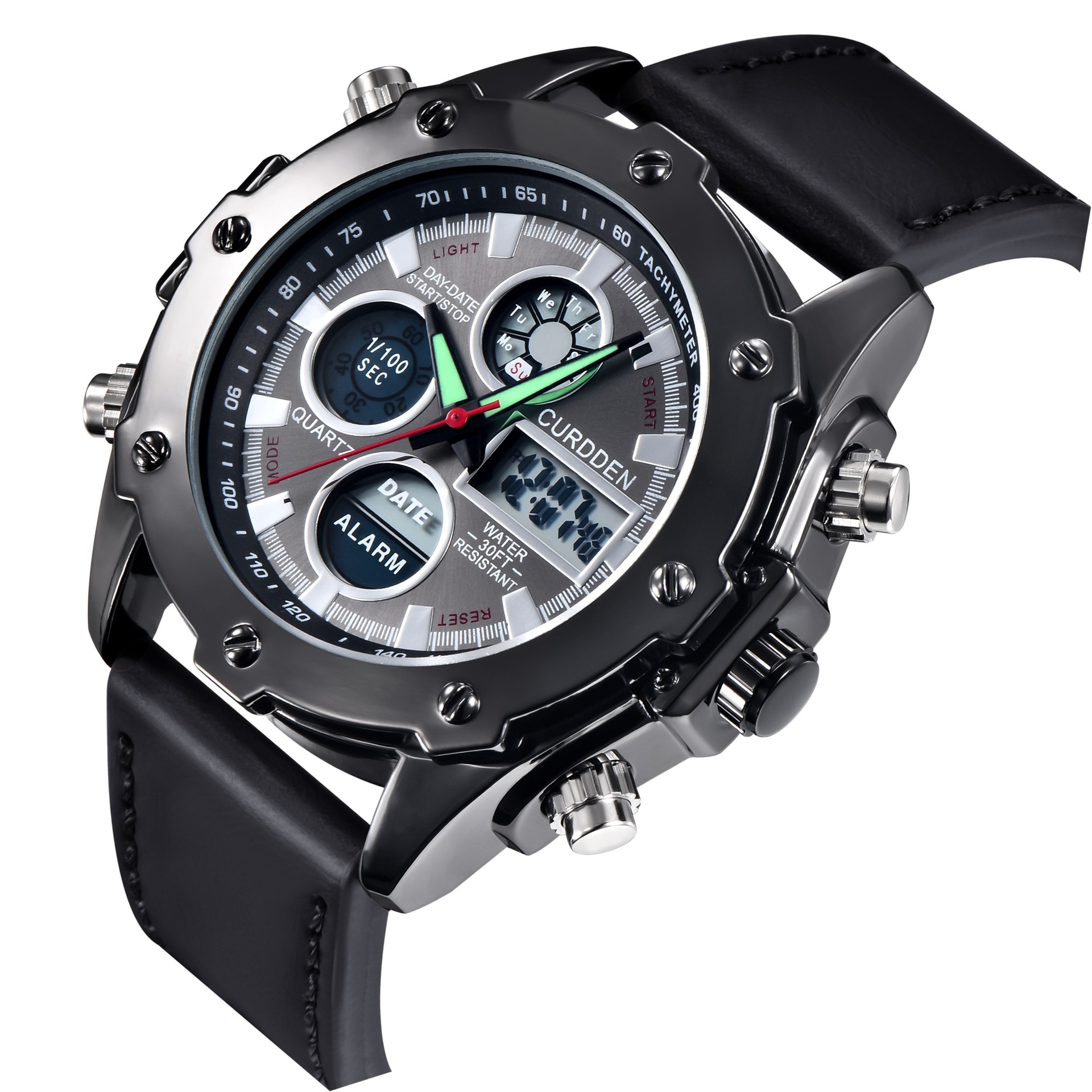 Chronograph Men Brand Sports Fashion Leather Band Watches_voghion.com