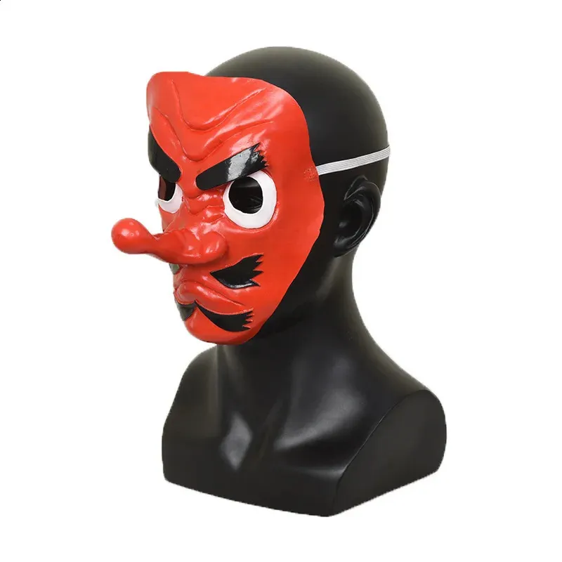 Kimetsu No Yaiba Urokodaki Sakonji Red Latex Tengu Mask Anime Cosplay Accessories Halloween Party Prop Maks 240821_voghion.com