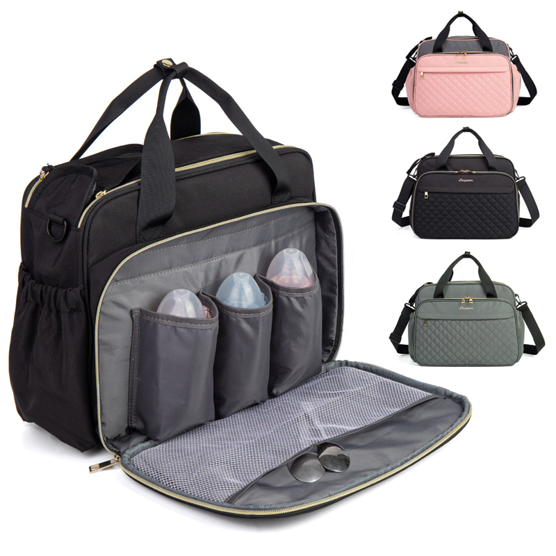 LEQUEEN - Bolso de mano para mamá, bolso de maternidad para pañales, bolso cruzado de gran capacidad, bolso organizador para cochecito de mujer, bolso de viaje para el cuidado del bebé