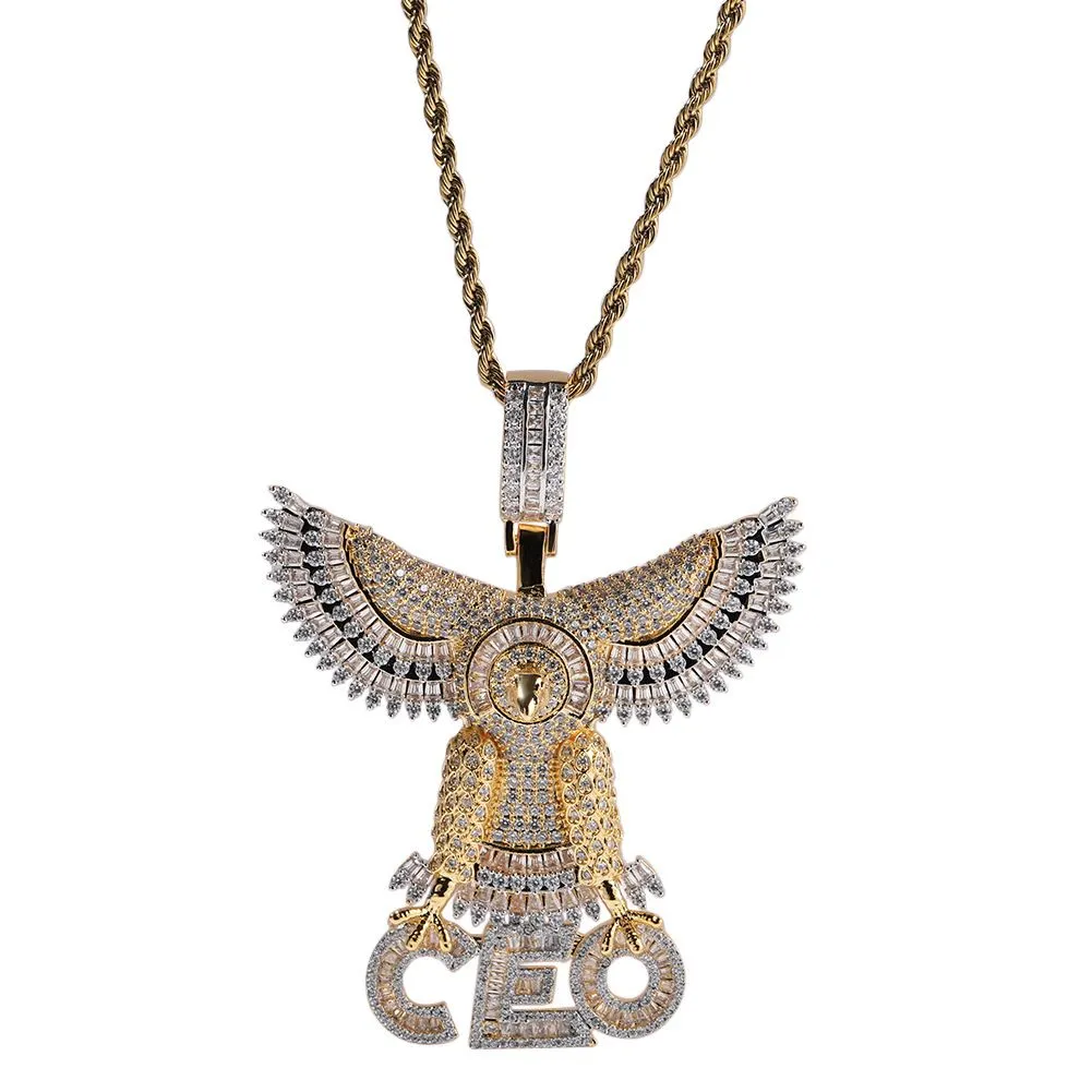 Collana con ciondolo a forma di leone colorato retrò hip hop, regalo per uomo, gioielli placcati in oro vero e zircone pieno_voghion.com