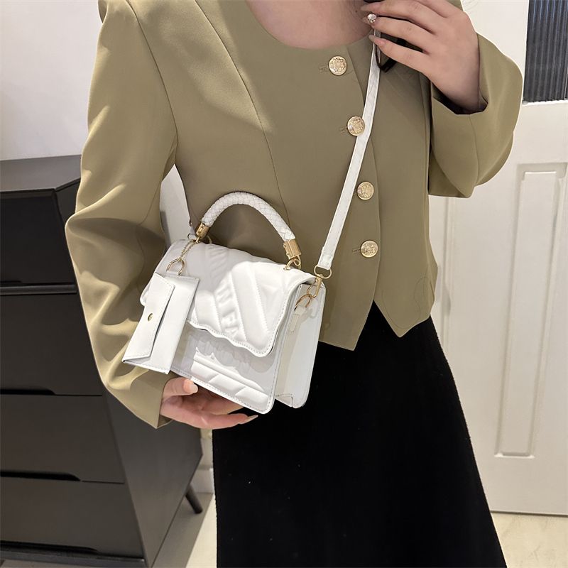 Geanta de dama din piele PU, culoare solida, stil clasic, cu capac_voghion.com