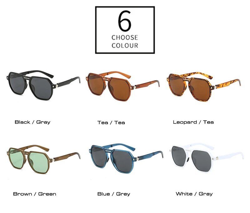 SHAUNA Retro Poligon Kare Kadın Polarize Katlanabilir Güneş Gözlüğü Shad UV400 Ins Popüler Moda Çay Yeşil Erkek Güneş_voghion.com