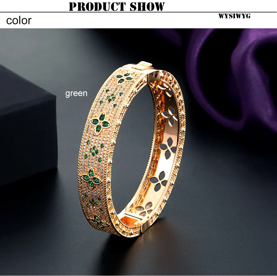 Klassikaline kuldne naiste käevõru, täismõõdus tsirkoonidega pulmakäevõru pruudi Bijoux Dubai pruudi ehetest_voghion.com