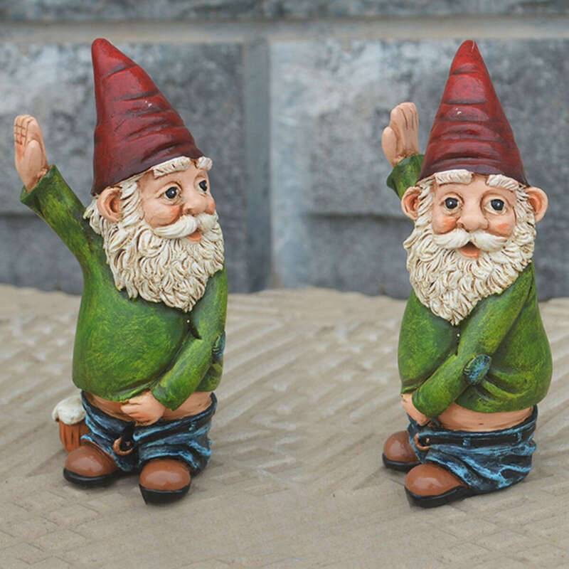 New White Bearded Old Man Dwarf Statue Resin Crafts Garden Ornament_voghion.com