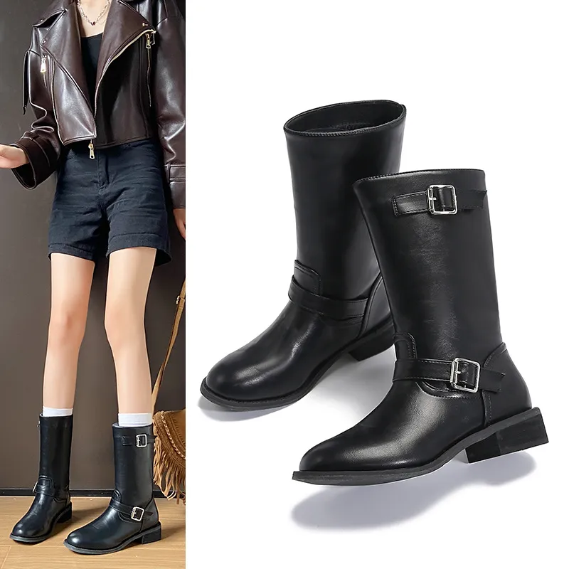 Women Boots New Belt Design Fashion Simple Casual Style Free Shipping_voghion.com