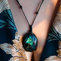 Braccialetti avvolgenti a 5 fili con ciondolo in cristallo di quarzo con pietre naturali, fatti a mano, in pelle, stile boho, da donna, 230814_voghion.com