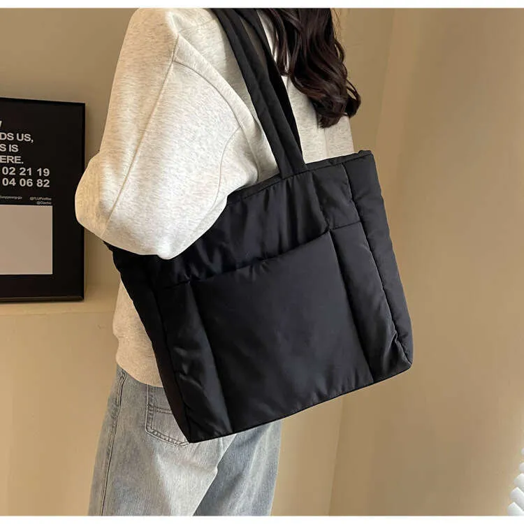 New Cotton Material Tote Bag Women College Students Canvas Bags Nylon Handbag_voghion.com