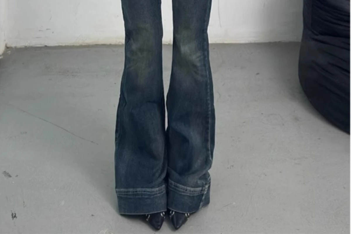 Damen Jeans Mit Schlag Für Den Sommer Modische Denim Hose_voghion.com