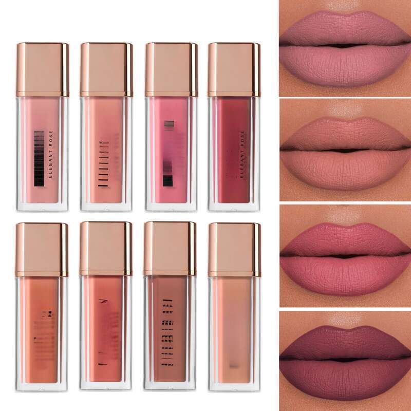 Lucidalabbra, asciugatura rapida, 8 colori, non sbiadisce, rossetto dipinto a mano, lucidalabbra opaco_voghion.com