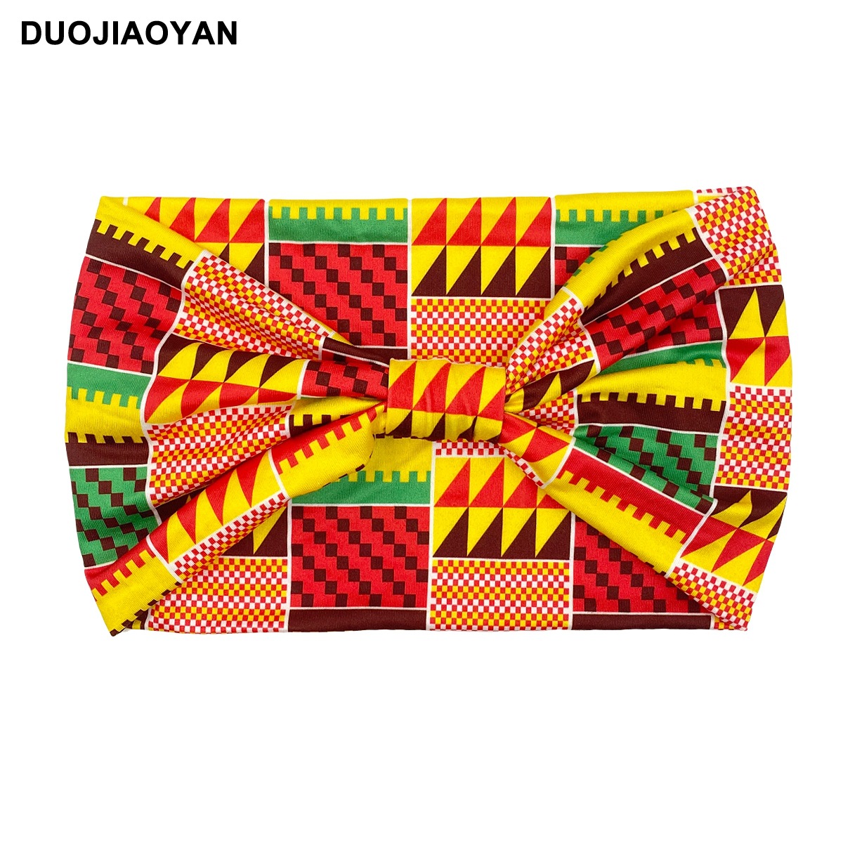 Unisex Knot headband Color matching pattern printed sports headband Fashion polka dot wide edge elastic headband_voghion.com