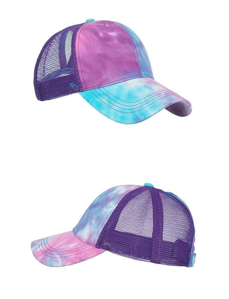 Women's Tie-dye Mesh Baseball Cap Breathable Summer Sun Hat_voghion.com