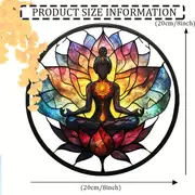 Lotus Meditation Suncatcher - 8" Stained Acrylic Mandala. Serene Decor For Yoga Space Or As A Spiritual Gift._voghion.com