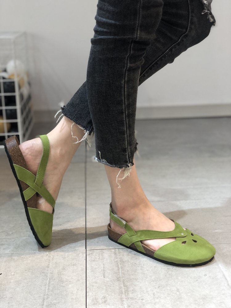 Women's one-line buckle flat sandals_voghion.com