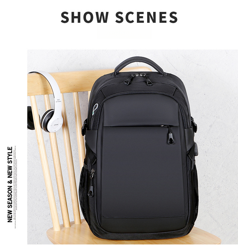 2024 neuer Herrenrucksack, schwarzer Männer, Laptoptasche für Studenten Geschäftsreisen, verschleißfest und wasserdicht,_voghion.com