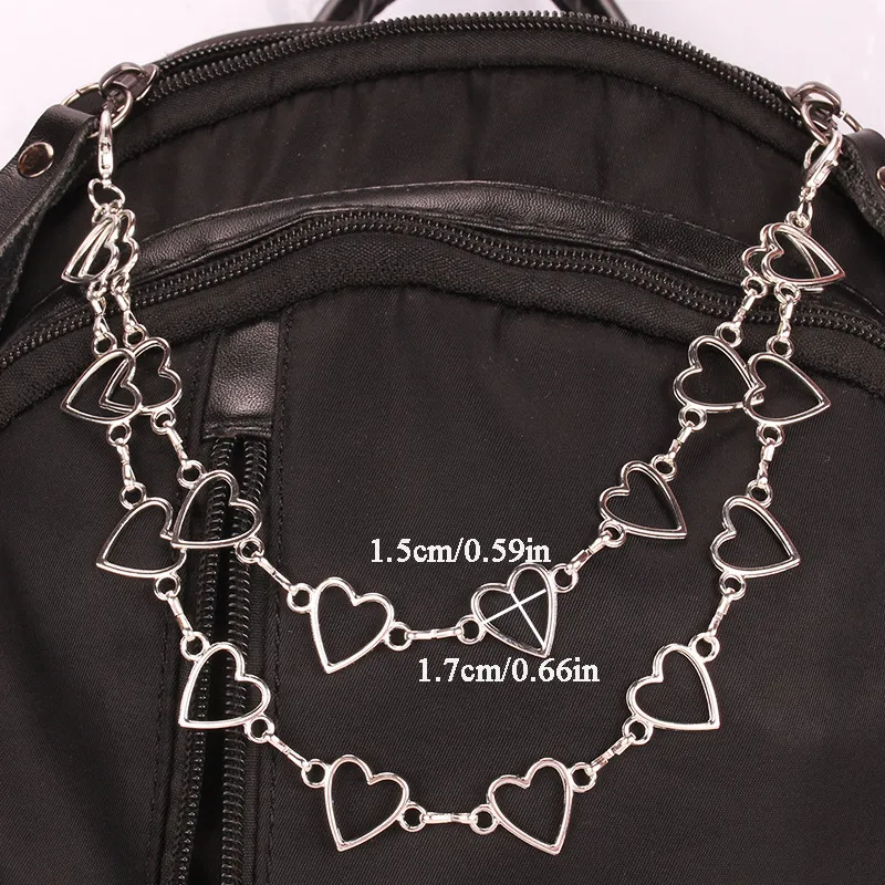 Exquisite Double-layer Heart Shape Decorative Pants Decoration Handbag Handle Clothing Chain Bag Accessories_voghion.com