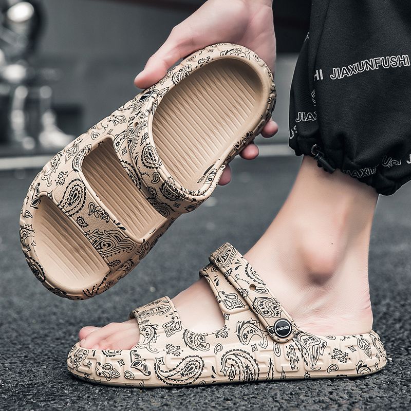 Zapatillas hombre para usar afuera en verano, resbalones, anti olor, deportes casuales, sensación de pisar heces. Proposito doble_voghion.com