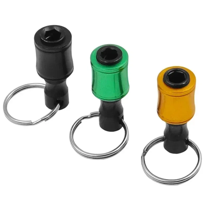 1/4inch Hex Shank Aluminum Alloy Screwdriver Bits Holder Extension Bar Drill Screw Adapter Quick Release Keychain Easy_voghion.com