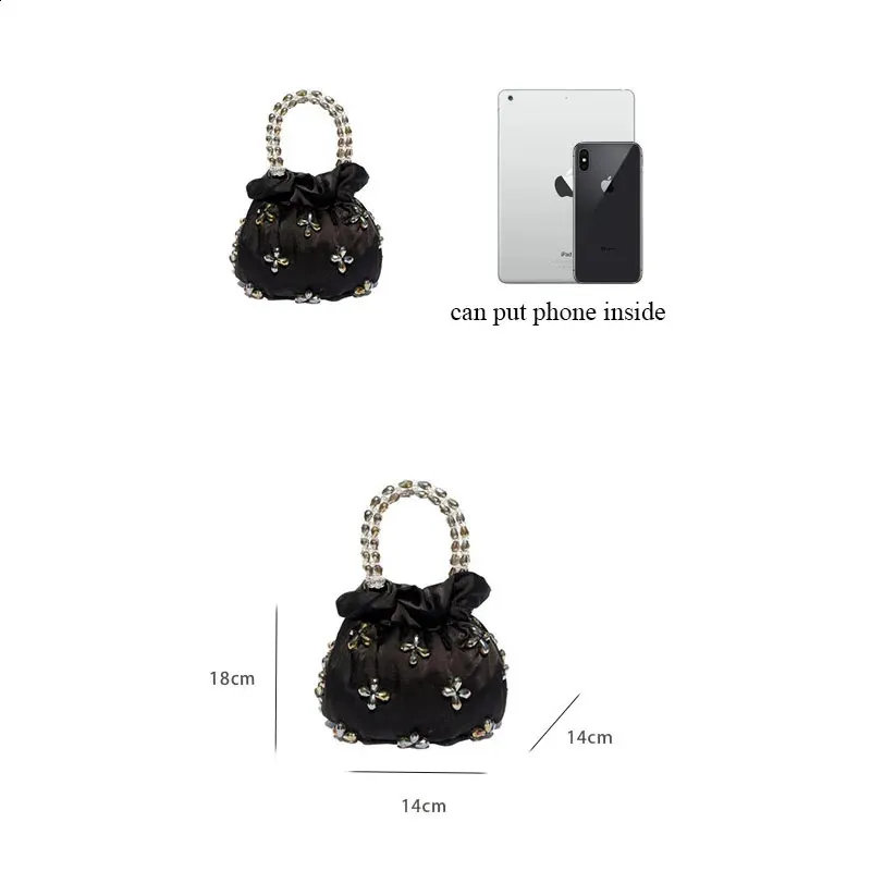 Borse alla moda Dias tote Donna Cristalli Rhie Pochette da sera Borsa da sposa Borsa da festa in raso di seta 240826_voghion.com