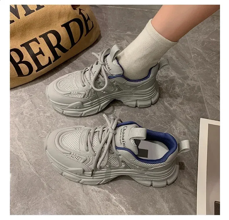 Dad Mesh Breathable Womens Running Shock Absorption Light Sneakers Platform Shoes 240809_voghion.com