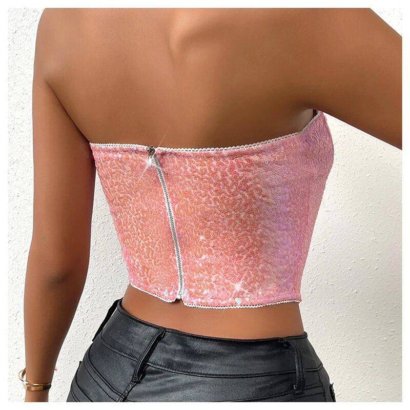 Reggiseno corsetto da donna europeo e americano, lingerie a spina di pesce, reggiseno con paillettes, biancheria intima push-up per ragazza piccante_voghion.com