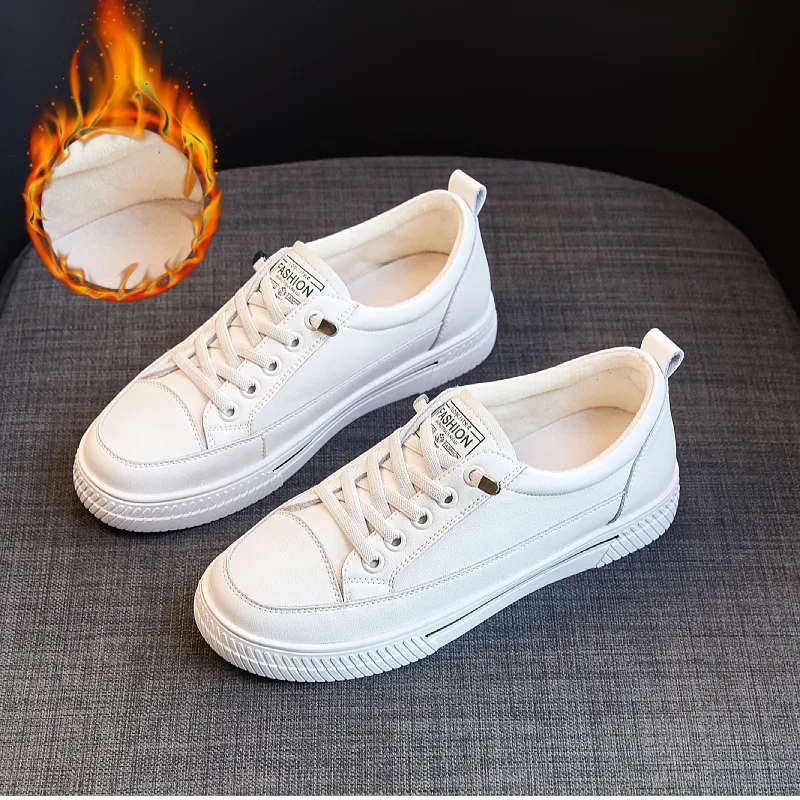 Genuine Leather Flat Bottomed Lightweight Small White With Mesh For Breathability Comfort Casual Board Shoes_voghion.com