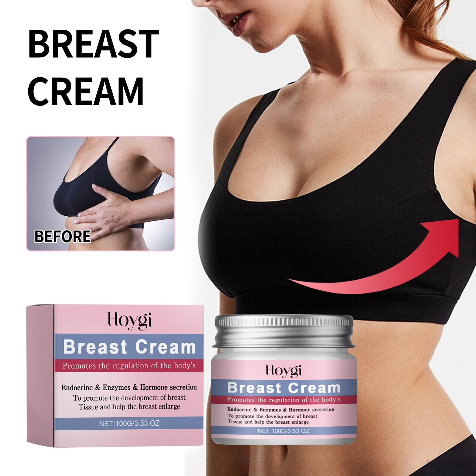 Hoygi Lifting Breast Cream is tight, elastic, moisturizing, firm, lifting the breasts full, round, and plump_voghion.com