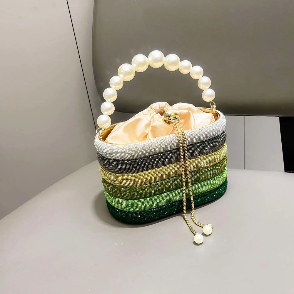 Borse da sera e borsetta da donna, borsa a tracolla con cristalli lucidi, borsa a secchiello_voghion.com