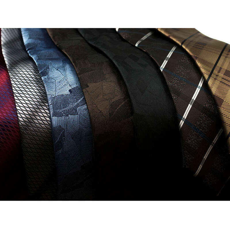 Italiensk uregelmæssig slips mænds formelle business plaid grå kaffedragt lomme håndklæde sæt_voghion.com