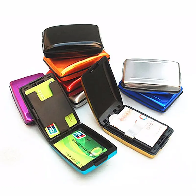 Card Unisex Protection Holder Business-Card New Metal Credit Blocking 1PC Anti-Scan Hard Case Wallet Solid Color_voghion.com