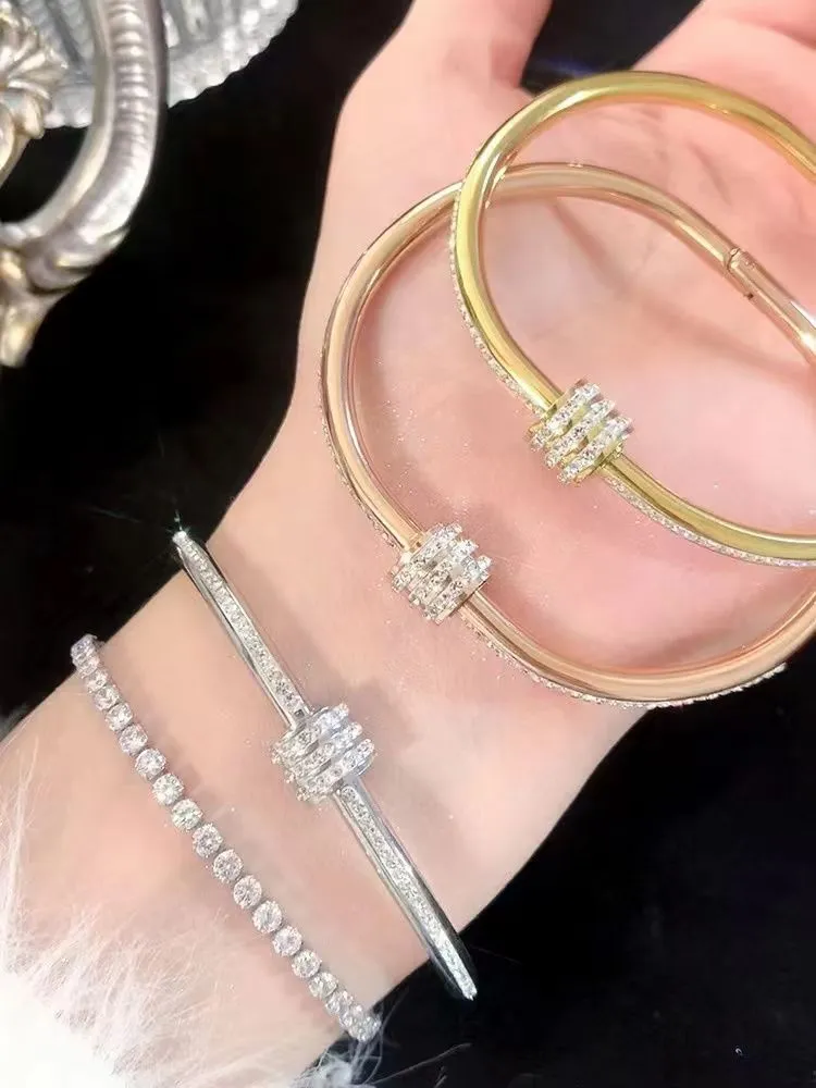 gold Bangle Bracelets For Women Daughter Mom Sier Tennis Indian Fashion Unisex Jewelry Designer Women Jewlery Party_voghion.com