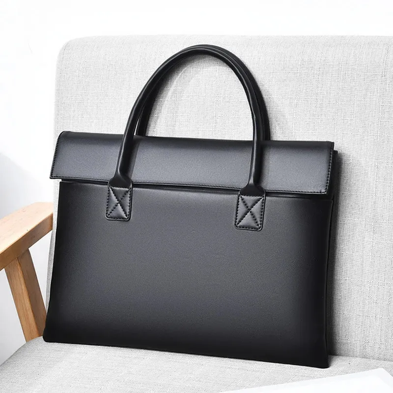 Cartella da donna Borsa esecutiva in pelle PU Borsa da ufficio Lavoro d'affari Pendolarismo Riunione Borsa semplice e resistente per uomo 14 pollici_voghion.com