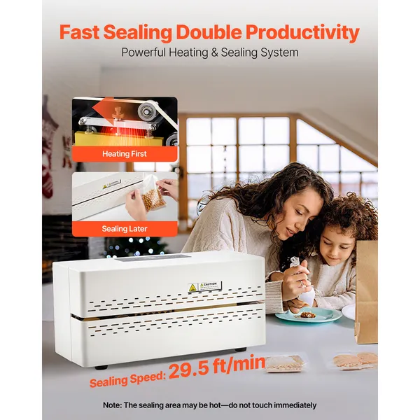 Kontinuierliche Siegelmaschine, 8–12 mm Siegelbreite, digitale Temperaturregelung, automatische Abschaltung für 0,06–0,2 mm dicke Plastikbeutel_voghion.com