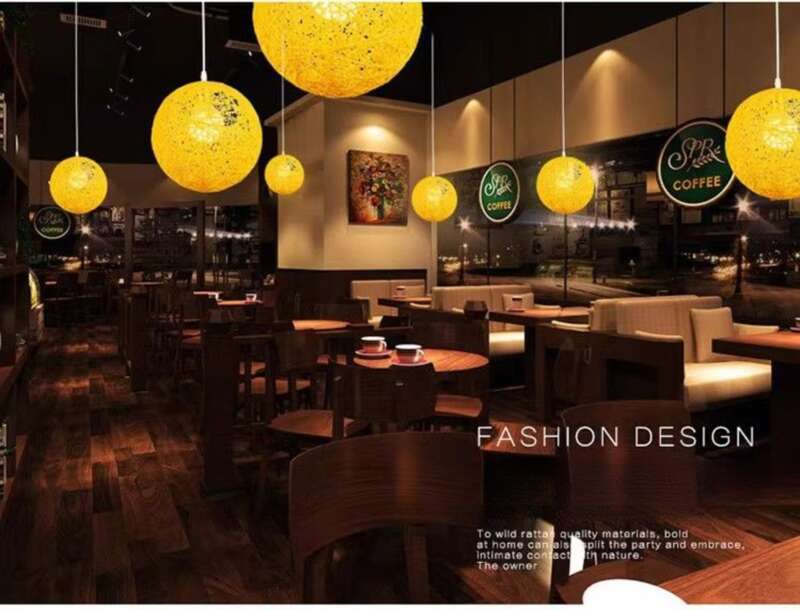 【 5671 People's Collection 】 Lampshade, Rattan Ball Fabric Shell, DIY Accessories, LED Light Bulb,_voghion.com