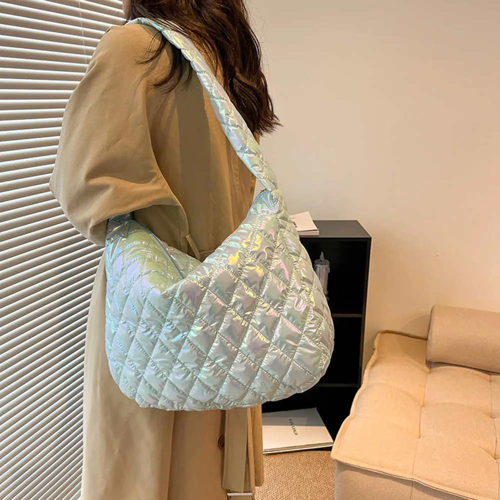 Borse a tracolla da donna autunno inverno, tote, grandi capacità, imbottite in cotone, borse da donna, borse da viaggio multicolori_voghion.com